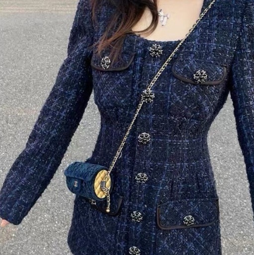 ツイードミニワンピース ツイードワンピース ツイード ワンピース ミニ ショート きちんとワンピース Aラインワンピース aラインワンピース長袖ショート丈 韓国ワンピース オルチャン 韓国 レディース