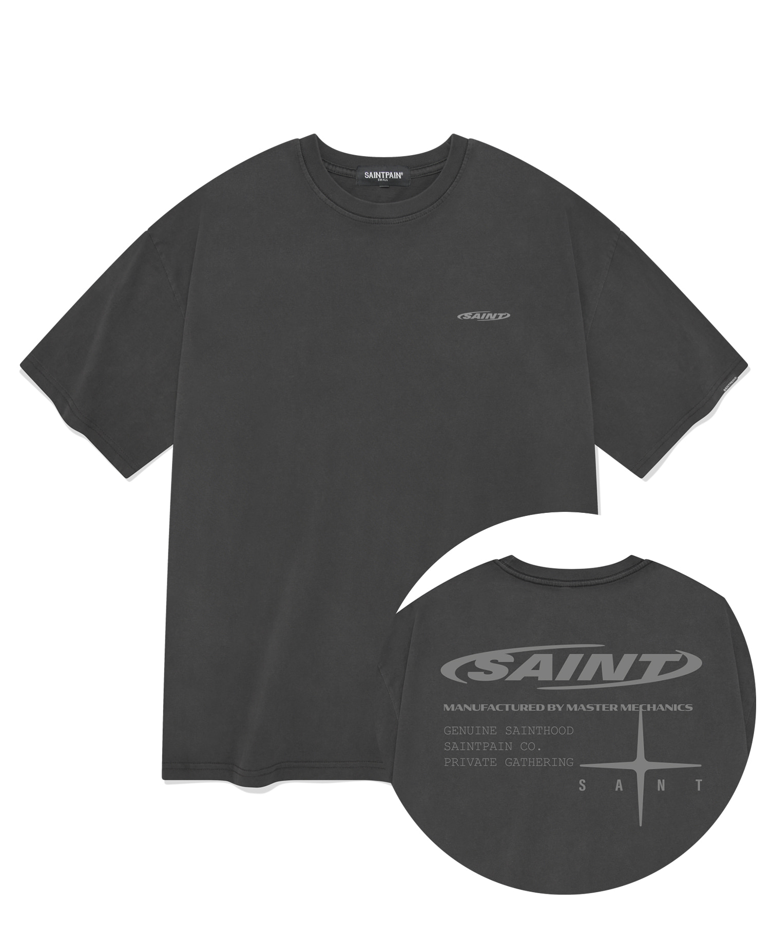 SP Pigment Circle Saint T-Shirt - Charcoal