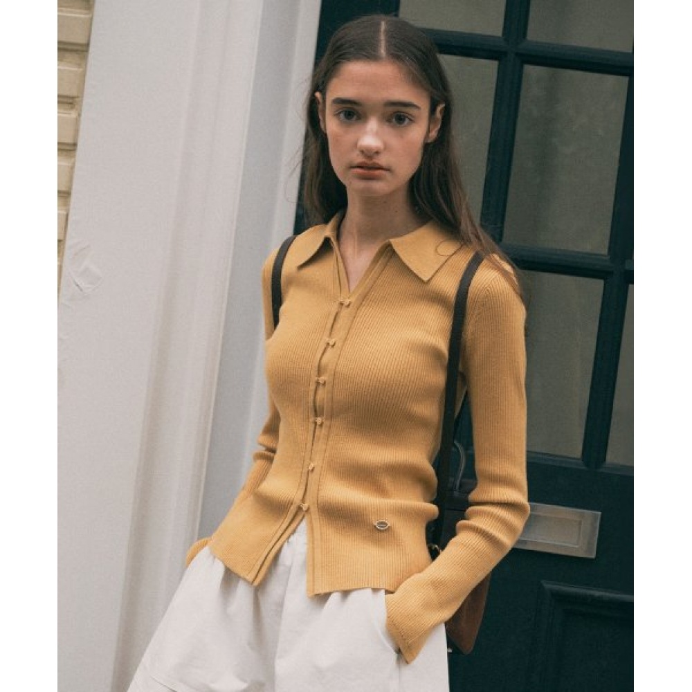 ロラローラカラーリブカーディガンベージュ 9,968円