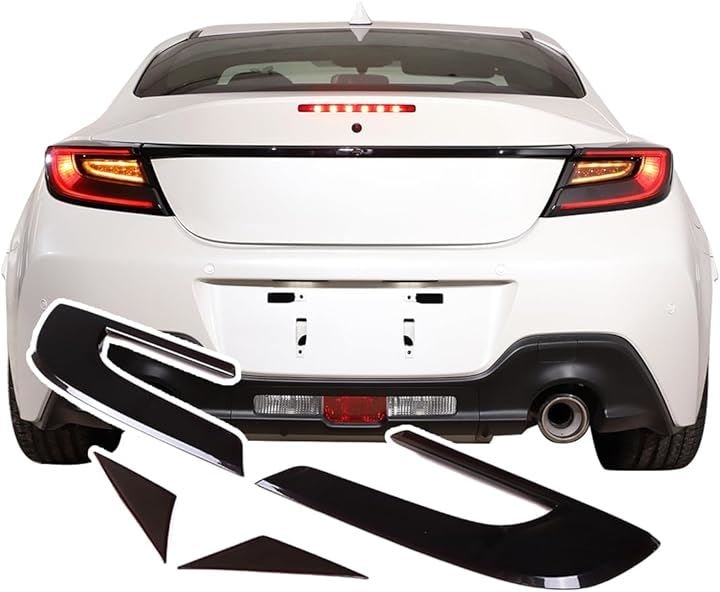 トヨタ 86/スバル BRZ 2022年～現行専用 リアライト ガード装飾 リアテールランプカバー テールライトカバー スモーキーカラー 透明レンズ 保護カバー 取付簡単(4点セット)