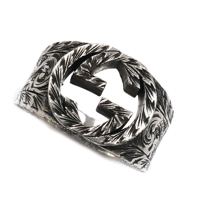 GUCCI グッチ シルバー925 インターロッキングG アラベスク リング・指輪 19号 13.2g レディース 中古