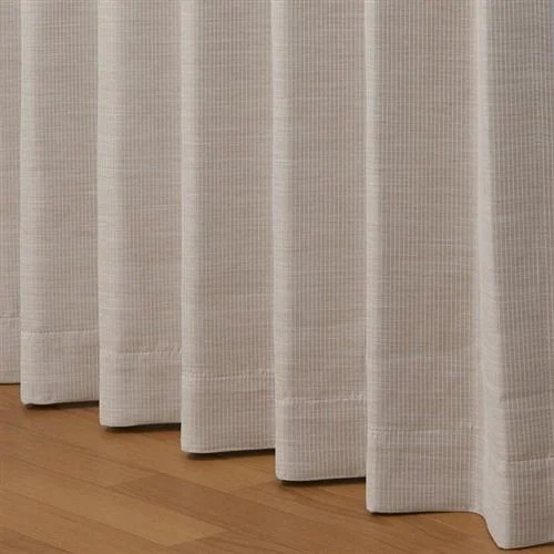 在庫限り[100×105]遮光・防炎カーテンフーガ アイボリー 2枚入 形状記憶加工 ウォッシャブル