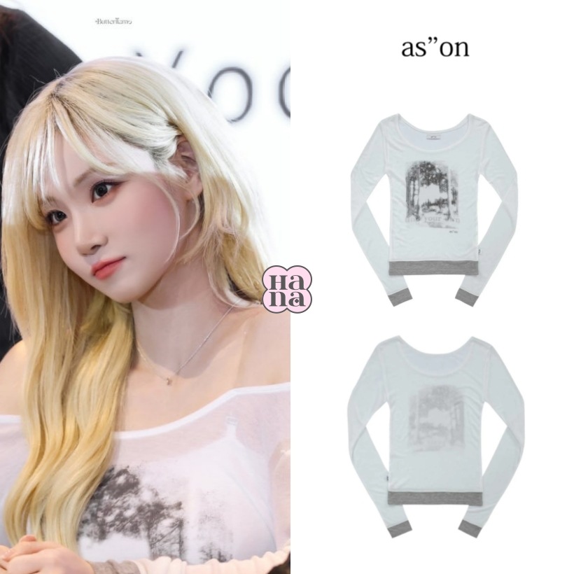 IVE リズ・ガウル・tripleS キムナヨン着用 FOREST LAYERED T シースルー テンセル Tシャツ / レディース UVカット長袖