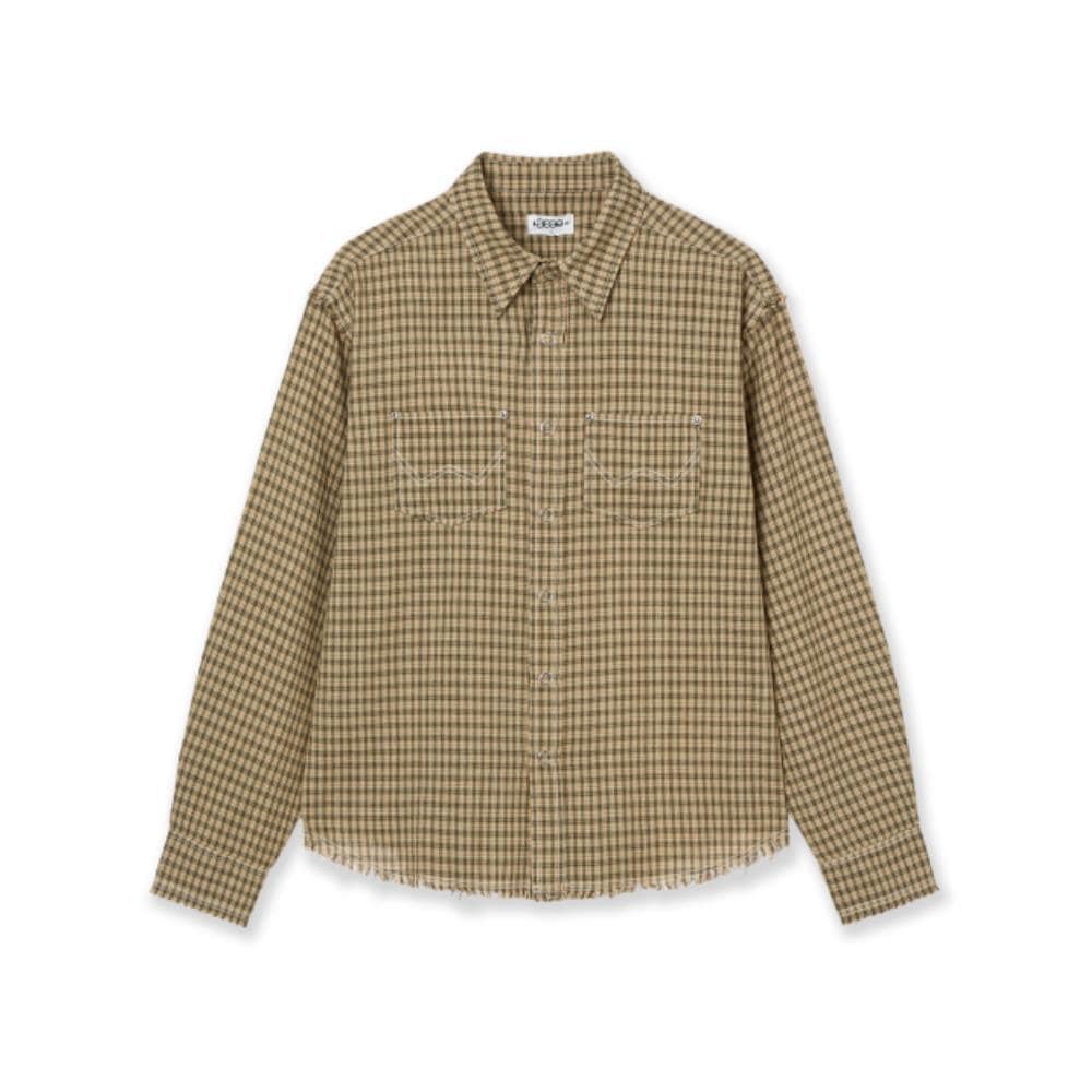 AEAE WESTERN CHECK SHIRTS YELLOW GREEN AE44FUST001YGN