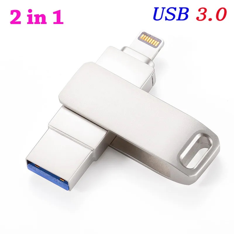 内蔵USBフラッシュドライブ,3.0インチ,256GB,64GBストレージ,iPhone 13用,128シルバー,2 in 1,防水ペン 16ギガバイト Without box