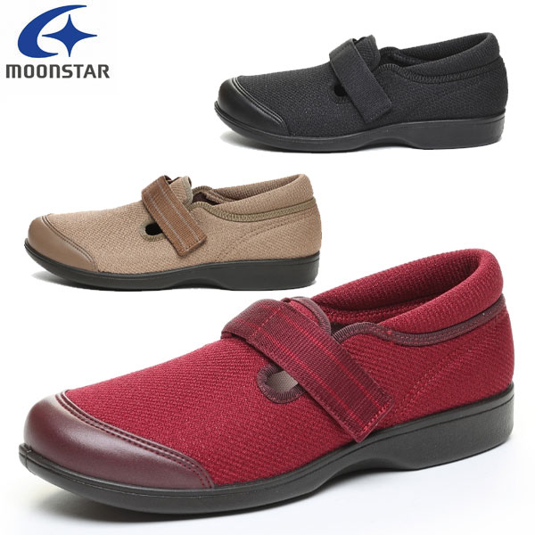 ムーンスター moonstar シューズ レディース ラクテク L019 足を包み込む履き心地 3E コンフォートシューズ つま先ゆったり 軽量 RAKURAKUL019