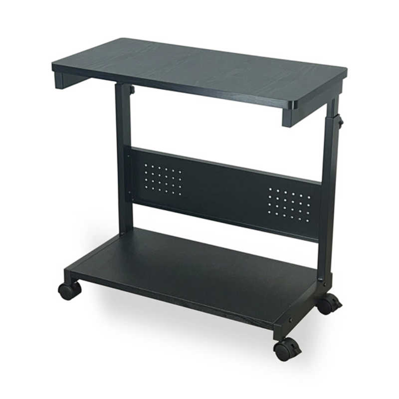 レメックスジャパン　上下昇降パソコンワゴン CPUワゴン L字デスク (上下昇降60～80cm)(W30xD60xH60～80cm)サイドオープンType 黒木目 REMEX　PJC-6001-BK