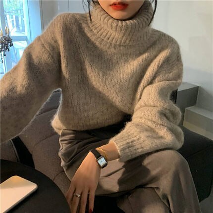 タートルネックニット トップス セーター 袖あり l 萌袖 タートルネック もこもこ モコモコ ふわふわ かわいい 大人可愛い きれいめ シンプル カジュアル 大人 おしゃれ お洒落 大人可愛い 大ニット