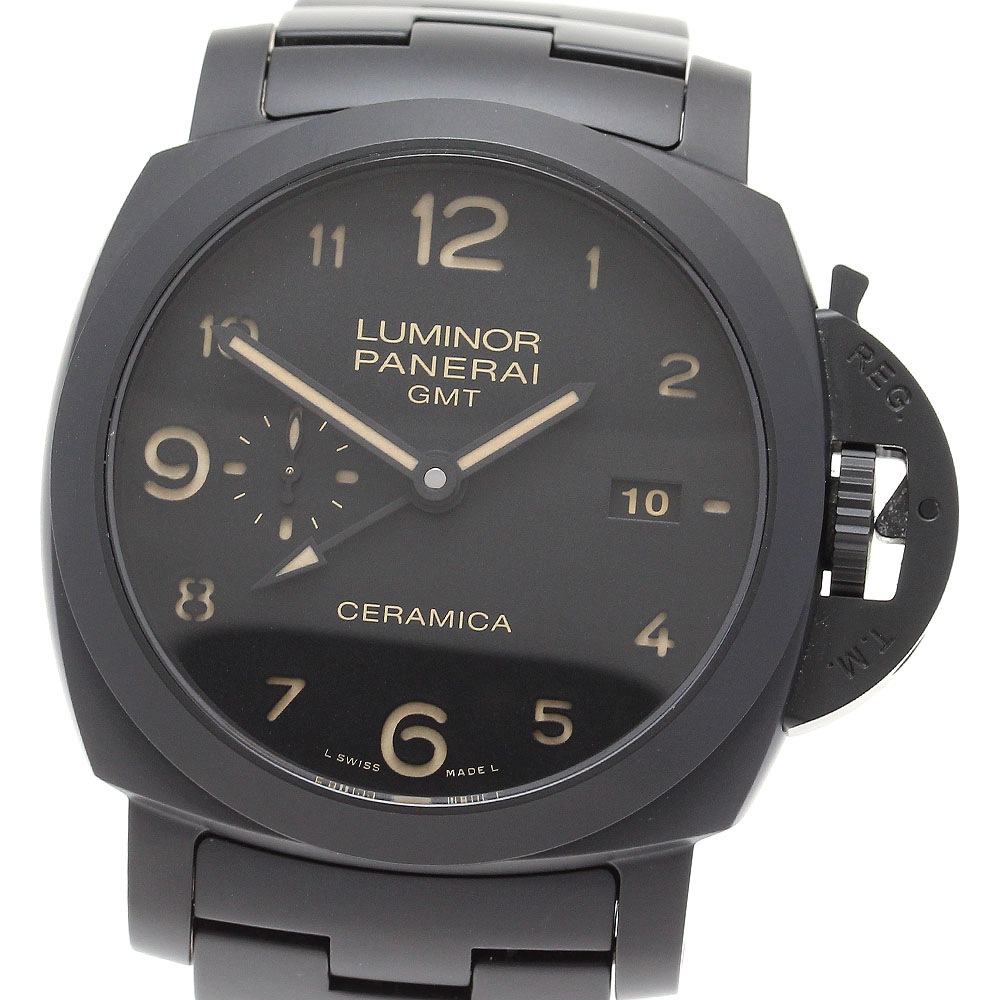 パネライ PANERAI PAM00438 ルミノール 1950 3デイズ GMT トゥットネロ 自動巻き メンズ 良品 保証書付き_832268【中古】