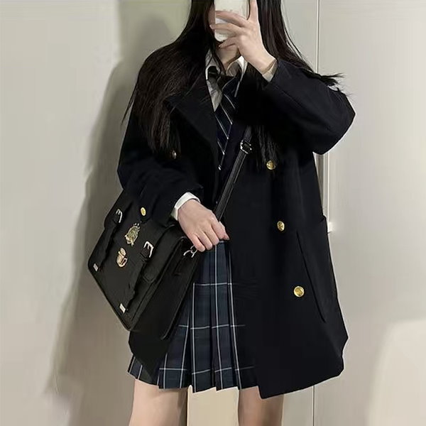 Qoo10] 制服 スクールコート 女子 ピーコート