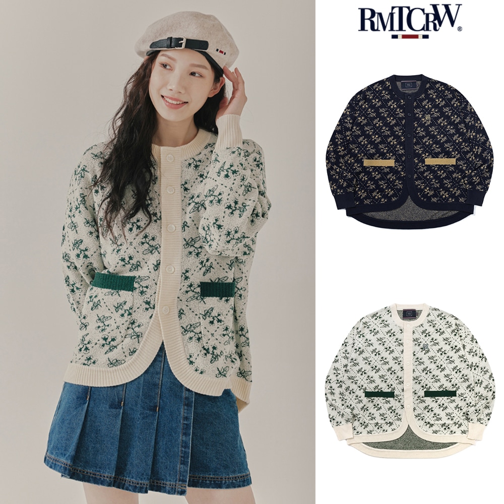 【ROMANTIC CROWN】COZY FLOWER KNIT CARDIGAN
