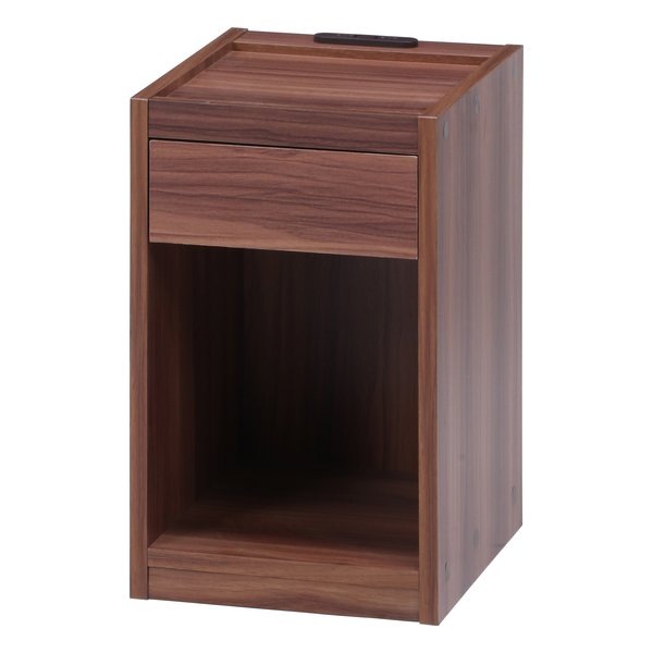 ベッドサイドテーブル （コンセント付き）ブラウン 2017-1108-02