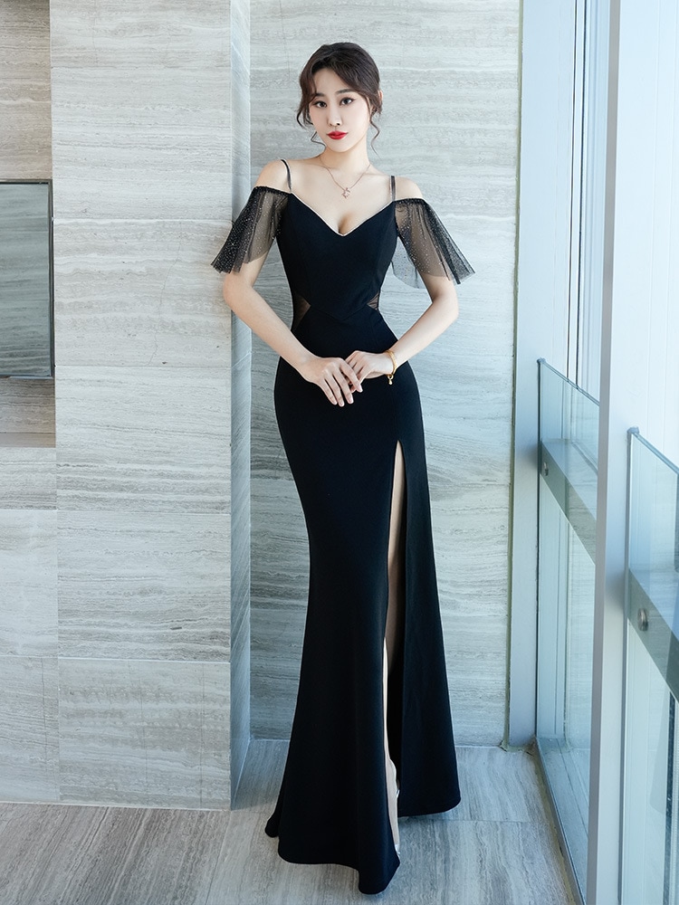 「XINYIDAI」【無.料】【新入荷·韓系·上品】【急速出荷！】イブニングドレス パーティードレス セクシー スリット ワンピース 二次会 結婚式 成人式 お呼ばれ 披露宴 20