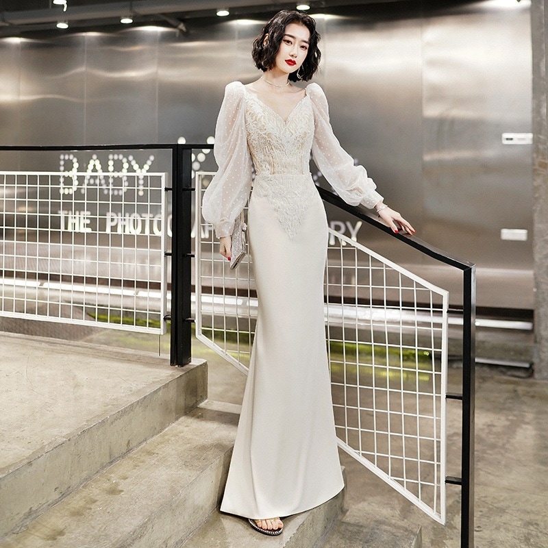 パーティードレス 通気性 卒業式ドレス 入学式 ミディアムドレス 結婚式ドレス 森系のイブニングドレス女性用春の新作宴会向けエレガントでセクシーな夢のようなロングドレス
