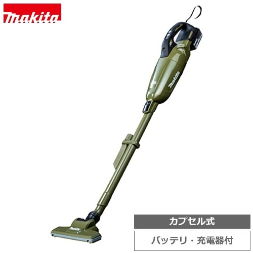 マキタ【makita】18V3.0Ah カプセル式 充電式クリーナ オリーブ 掃除機 コードレススティッククリーナー CL284FDRFO【電池充電器付き】