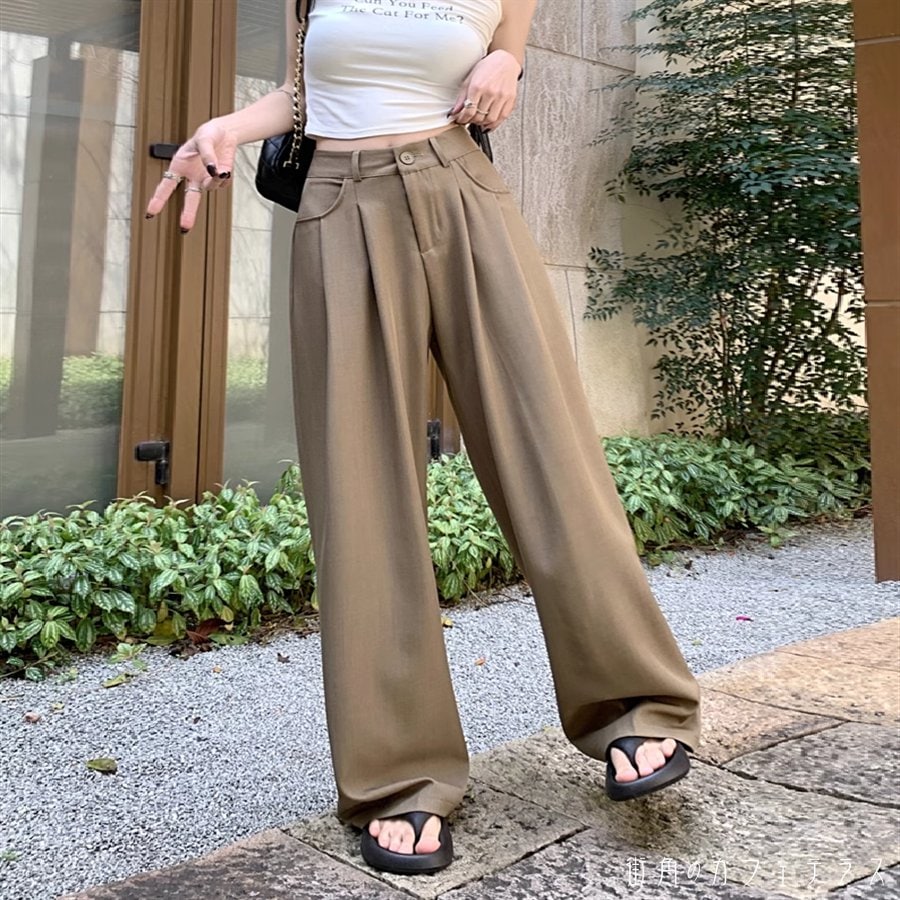 ワイドパンツ 5色 フレア Aライン ガウチョ ボトム ロング マキシ ポケット プリーツ ドレープ タッグ 薄手生地 かわいい 大人可愛い 大人女子 綺麗 シンプル カジュアル 大人 おしゃれ お洒