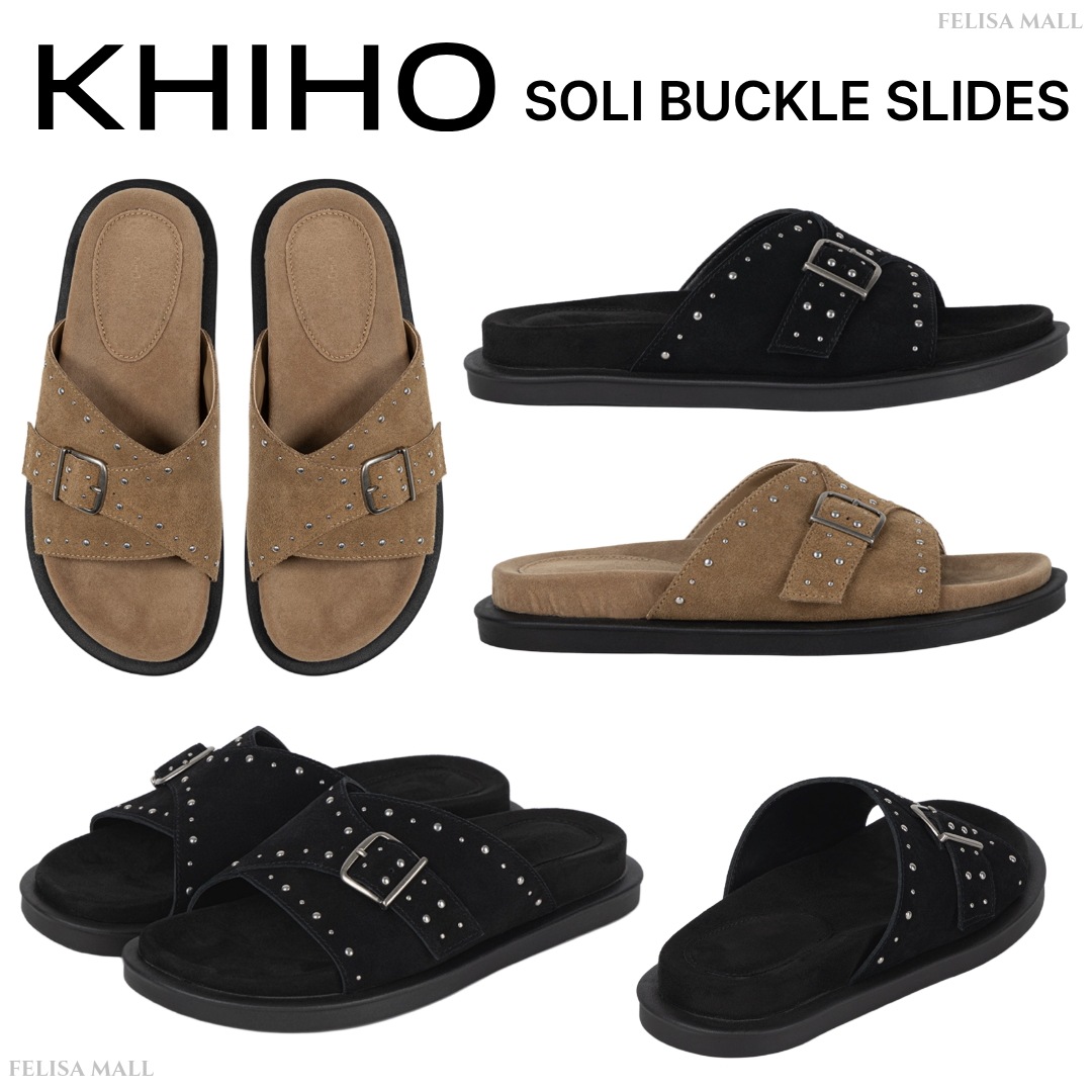 [KHIHO] SOLI BUCKLE SLIDES 人気サンダル 韓国ブランド