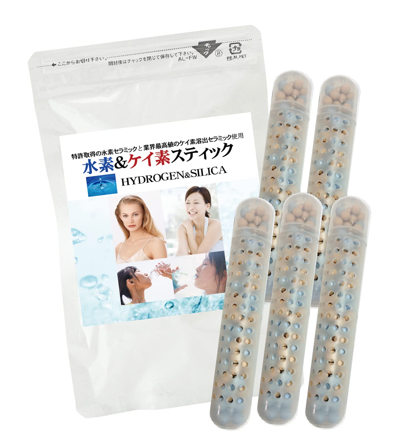 【特許取得の純正品】水素＆ケイ素スティック HYDROGEN and SILICA 5本セット 高濃度ケイ素水と高濃度水素水同時生成出来る水素＆ケイ素スティック！ 5,486円