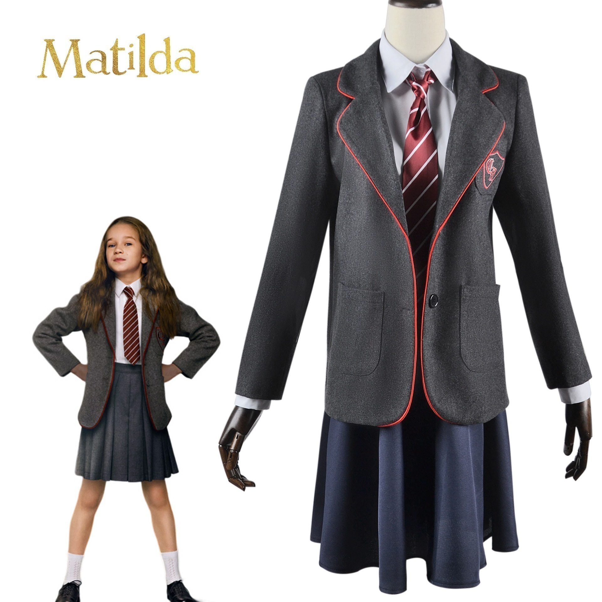 マティルダcosグレー制服成人児童コードコスプレ服欧米映画制服