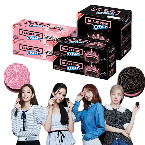 [限定版]ブラックピンク X オレオクッキー 80g 2種 イチゴ味2個+チョコ味2個 オレオクッキー BLACKPINK 韓国お菓子