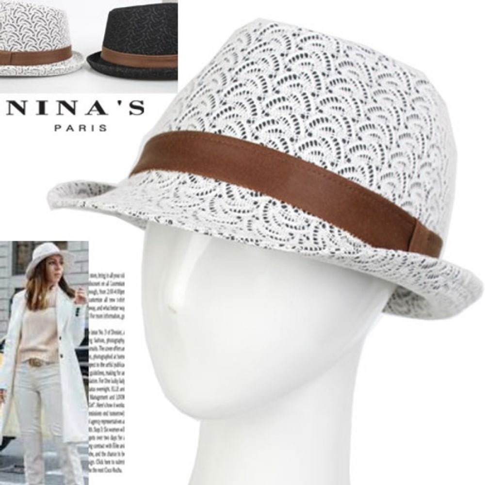(Ninaspari) ジャカードレースコットンウィメンズフェドーラミディアムカット (3SS118)