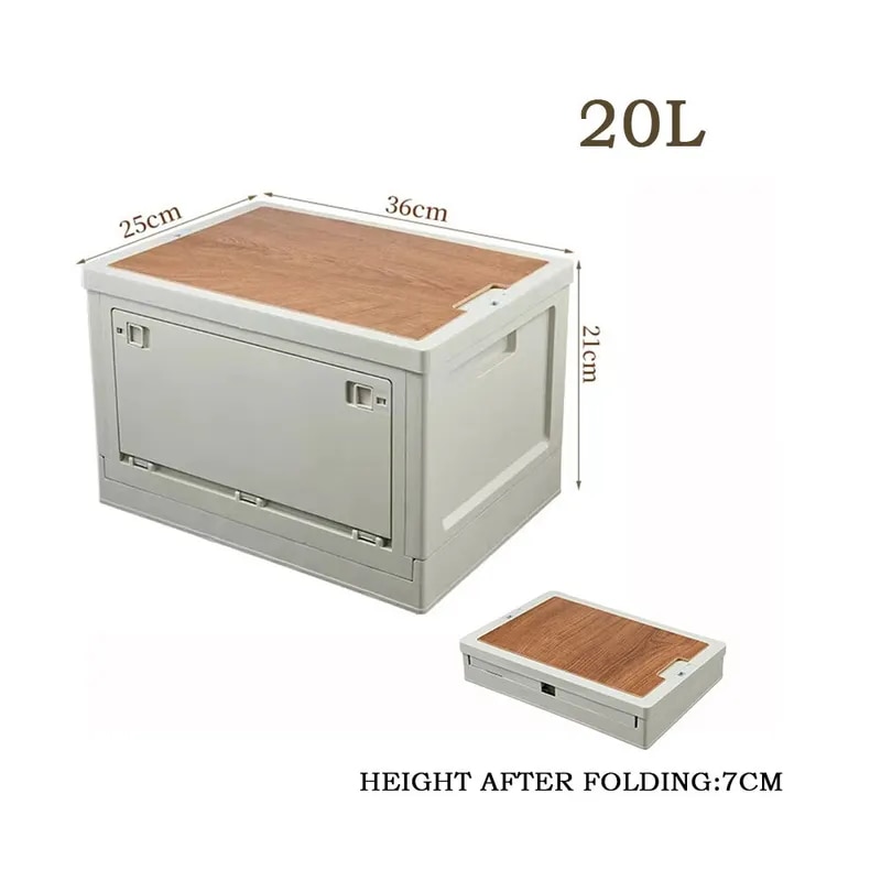 屋外キャンプ収納ボックス大容量折りたたみボックス旅行用多機能収納ボックス1個 Gray And White 20L