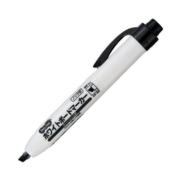 （まとめ） TANOSEE ノック式ホワイトボードマーカー カートリッジタイプ 角芯 黒 1本 100セット