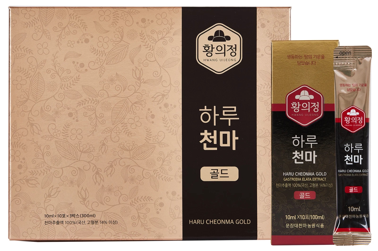 HARU 天麻（チョンマ）ゴールド エキススティック 10ml×30包入り 韓国産 ガストロディアエラータ濃縮ドリンク