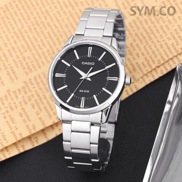 MTP-1303D-1A モダン シンプル ラウンド アナログ スーツ メンズ メタルウォッチ d