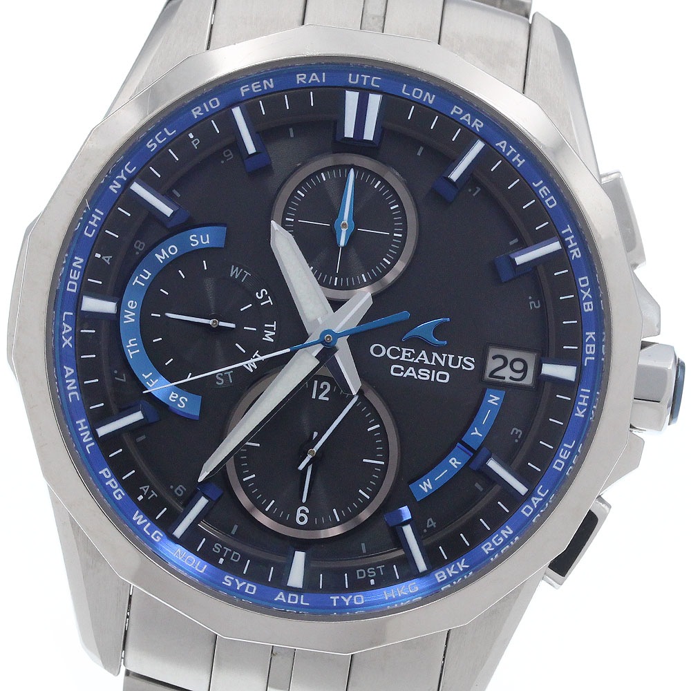 カシオ CASIO OCW-S3000-1AJF オシアナス デイデイト ソーラー電波 メンズ 箱・保証書付き_956802【中古】