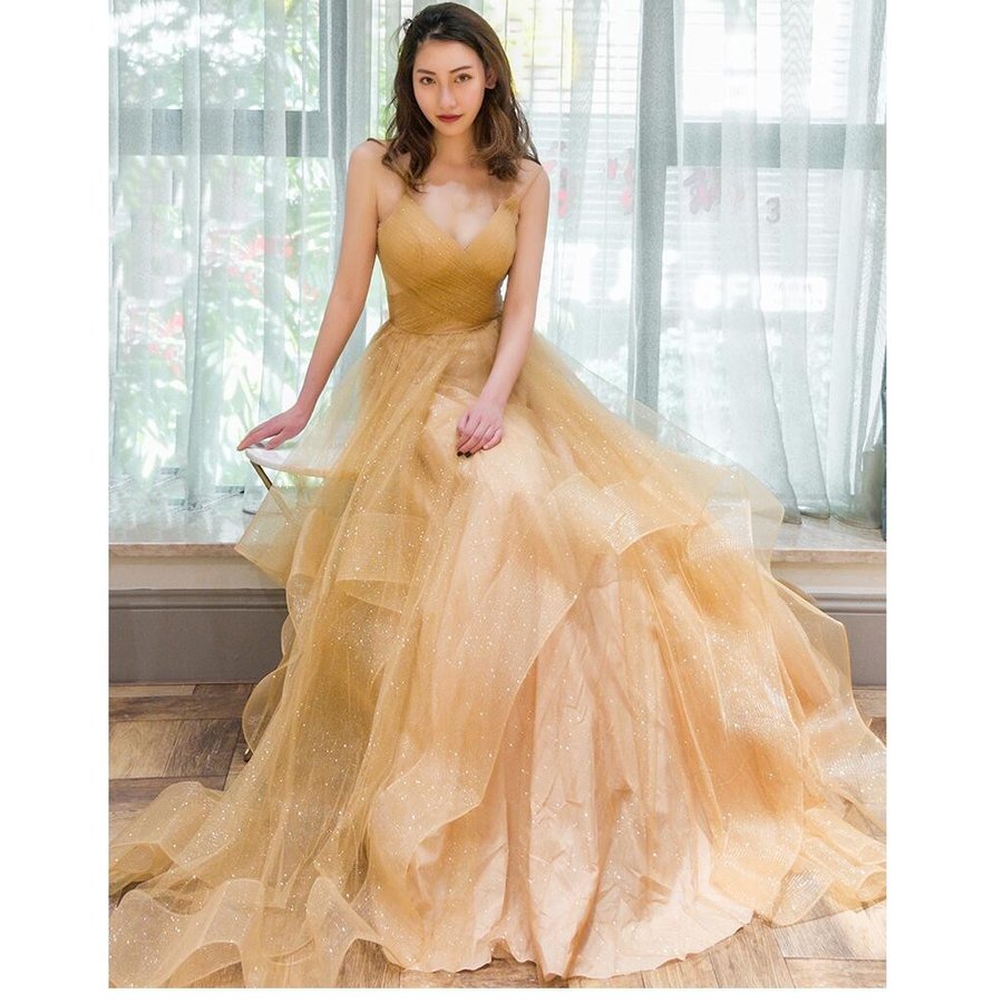 セクシー ロングドレス マキシワンピース プリンセスドレス 花嫁の介添えドレス 結婚式 二次会 演奏