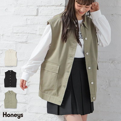 Qoo10] Honeys : ゆるベスト アウター ベスト 綿 コット : レディース服