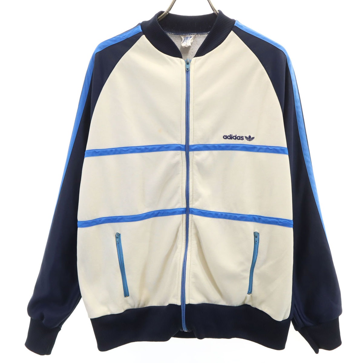 70s 80s ヴィンテージ トラックジャケット 5 ネイビー ジャージ メンズ 古着