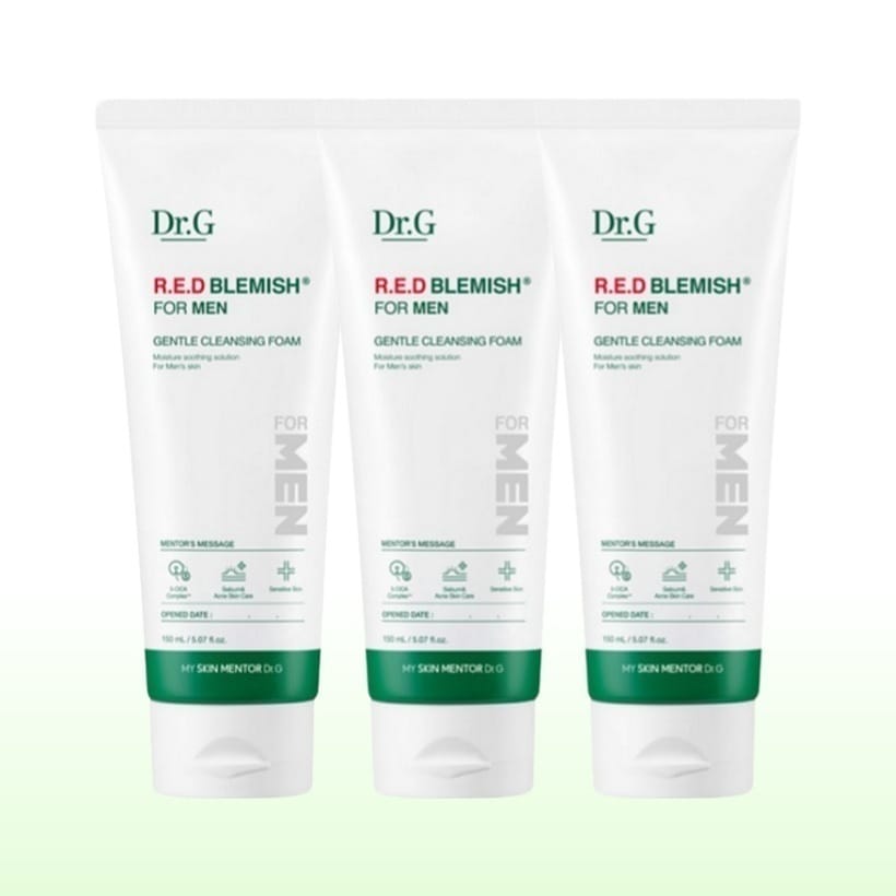 [3本 メンズクレンジング 韓国人気] レッド ブレミッシュ フォー メン ジェントル クレンジングフォーム 150ml x 3本 メンズクレンジングフォーム おすすめ 敏感肌 低刺激 ブラックヘッド