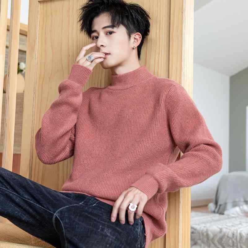 メンズ ファッション 服 男性用 オシャレ シンプル 大人 かっこいい 大きいサイズ ストリート 紳士服 ニット セーター 無地 ハーフ タートルネック 厚手 ベース レイヤー カジュアル セーター