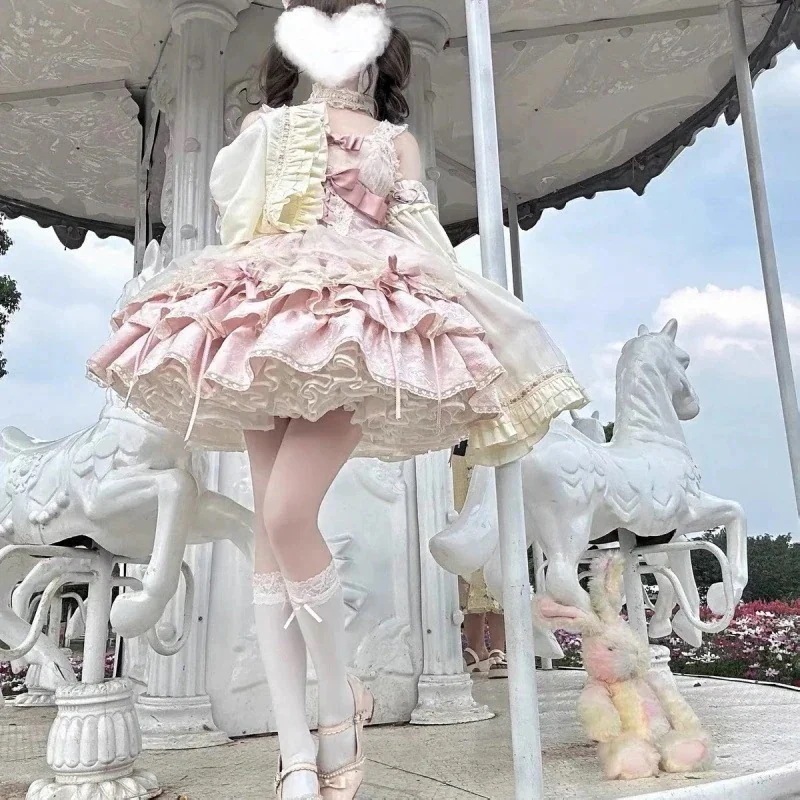 【1-3日出荷】ロリータ jsk 優しいバレエ風バースデーワンピに二次元コスプレしたい ハロウィン 仮装 春服 レディース