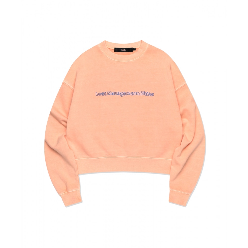 LMC WM OVERDYED FN DOODLE CROPPED SWEATSHIRT コーラルピンク