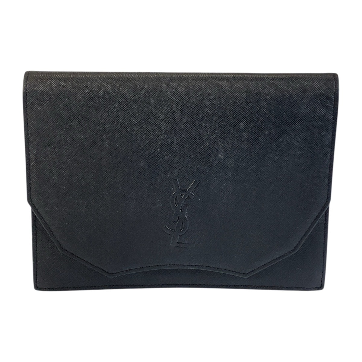 美品 ヴィンテージ YSL ブラック 黒 ゴールド金具 レザー クラッチバッグ セカンドバッグ レディース 600643
