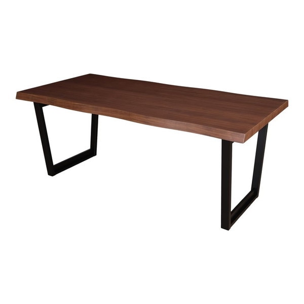 筑波産商 ダイニングテーブル 180 x 90 一枚板調 ウォールナット突板天板 天厚50mm Moana メーカー直送