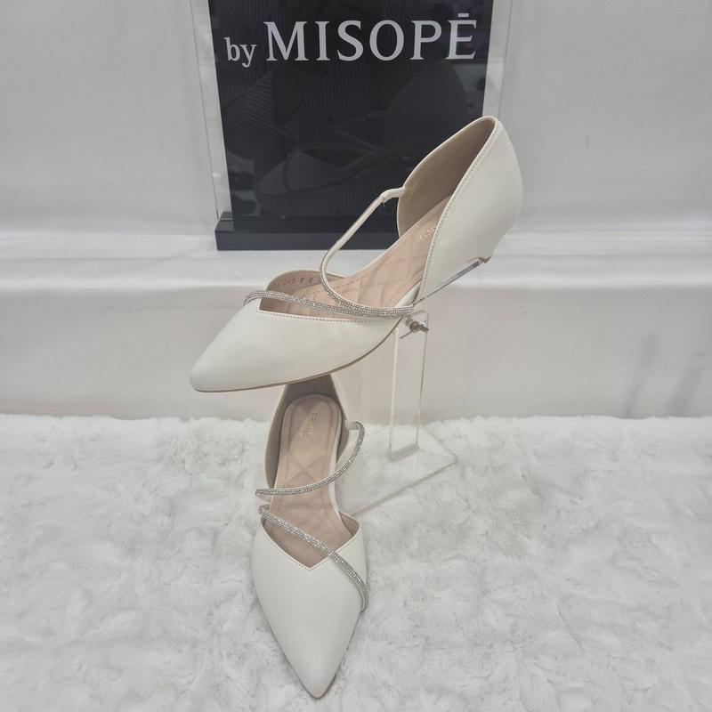 By 女性 ストラップ ポイント パンプス 112HT412SF009 IVORY 4 JJ