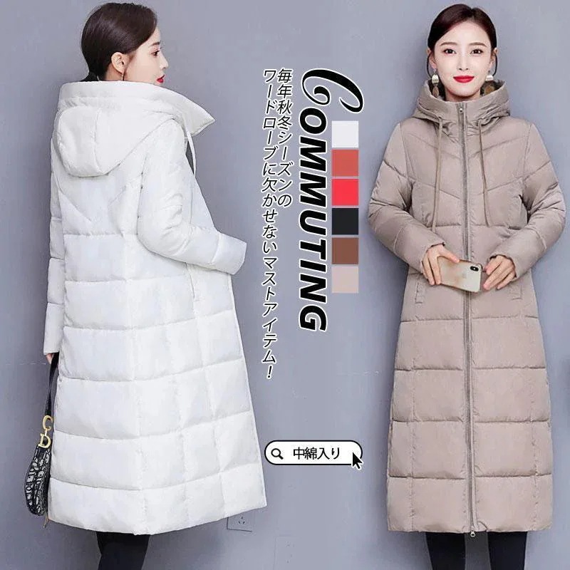 ベンチコート レディース ダウンコート 中綿入り 中綿コート コート アウター ロングコート ロング丈 暖かい 男女兼用 フード付き スポーツ観戦 部活 防寒 5,960円