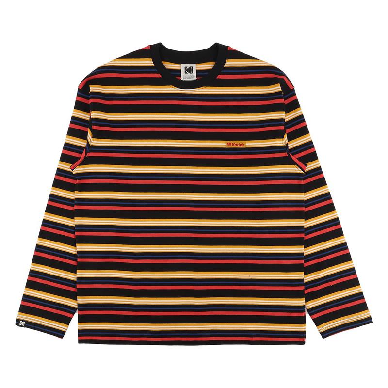 ストライプ長袖Tシャツ K5323LRL83BLKアウトドアウェア
