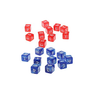 P Prettyia D6ダイス 6面 サイコロ 骰子 賽子 アクリル製 D&D RPGゲーム用 おもちゃ 約20個 全23選択 - 青と赤