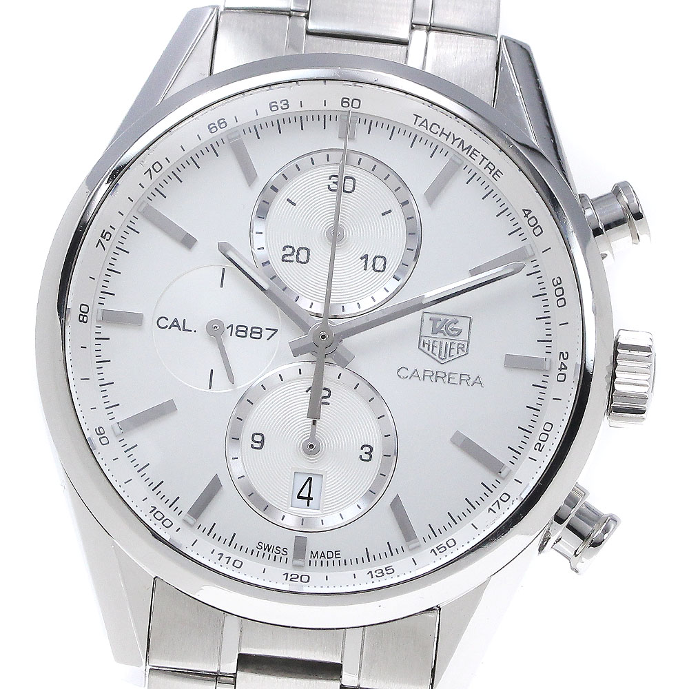 タグホイヤー TAG HEUER CAR2111-4 カレラ クロノグラフ 自動巻き メンズ 保証書付き_860024【中古】