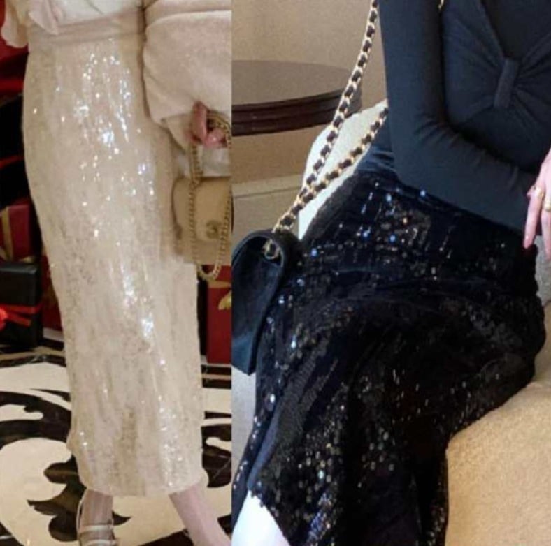 【2025新作入荷】ロングスカート ペンシル スパンコール タイト きらきら エレガント系 きれいめ 大人可愛い ハイウェスト 大人可愛い