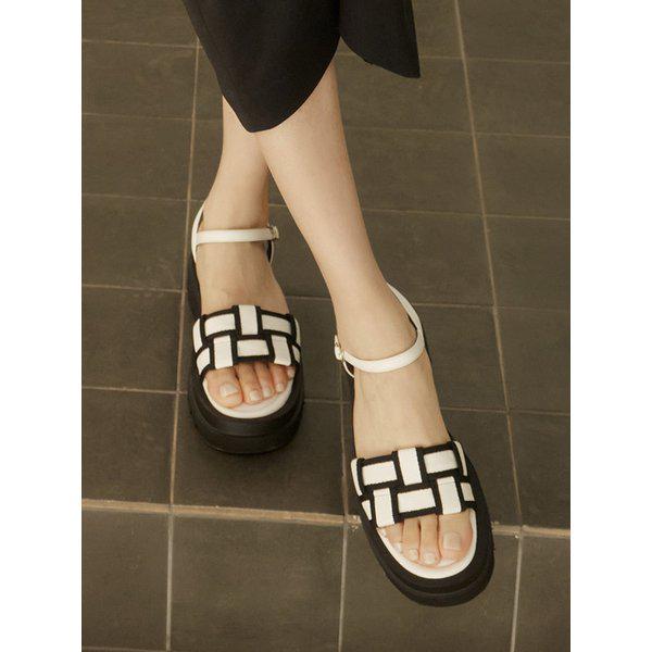 マッツ 女性 ウィービング ストラップ カジュアル サンダル 5.5cm LCWW89M526