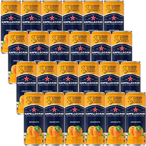 (サンペレグリノ) イタリアン スパークリングドリンク アランチャータ (オレンジ) 330ml ×24本 炭酸飲料 (果汁16% イタリア産オレンジ果汁 微炭酸)