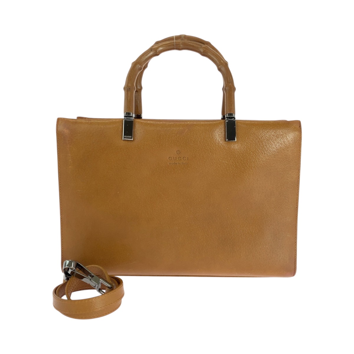 バンブー キャメル シルバー金具 レザー 002 1035 2way ハンドバッグ トートバッグ ショルダーバッグ レディース 503813