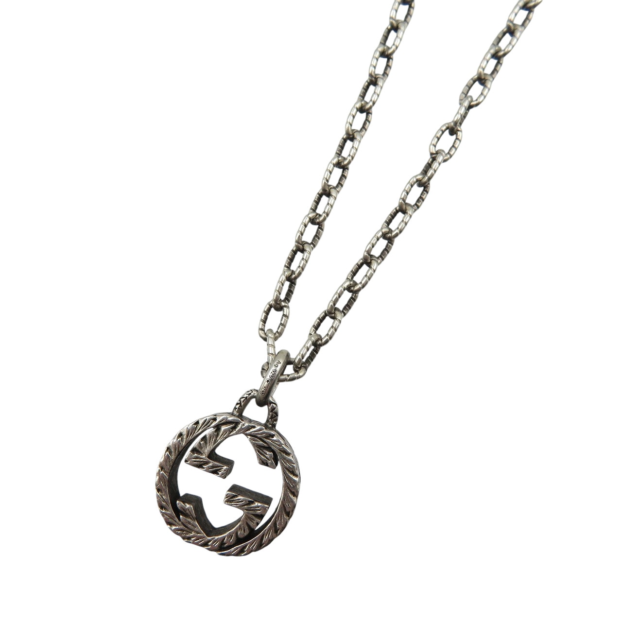 美品 インターロッキングG アラベスク ネックレス シルバー925/シルバー925 シルバー 1431【中古】 メンズ