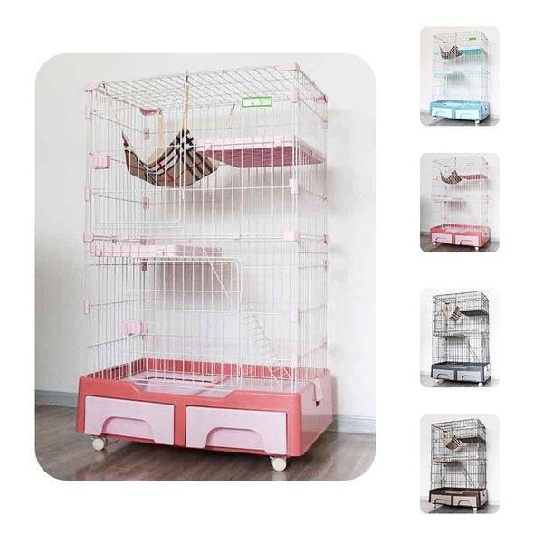 猫ゲージ ペットケージ ワンタッチ簡単ロック